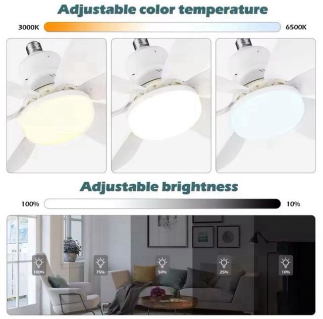 Ventilatore da soffitto con luce 40W - Bianco