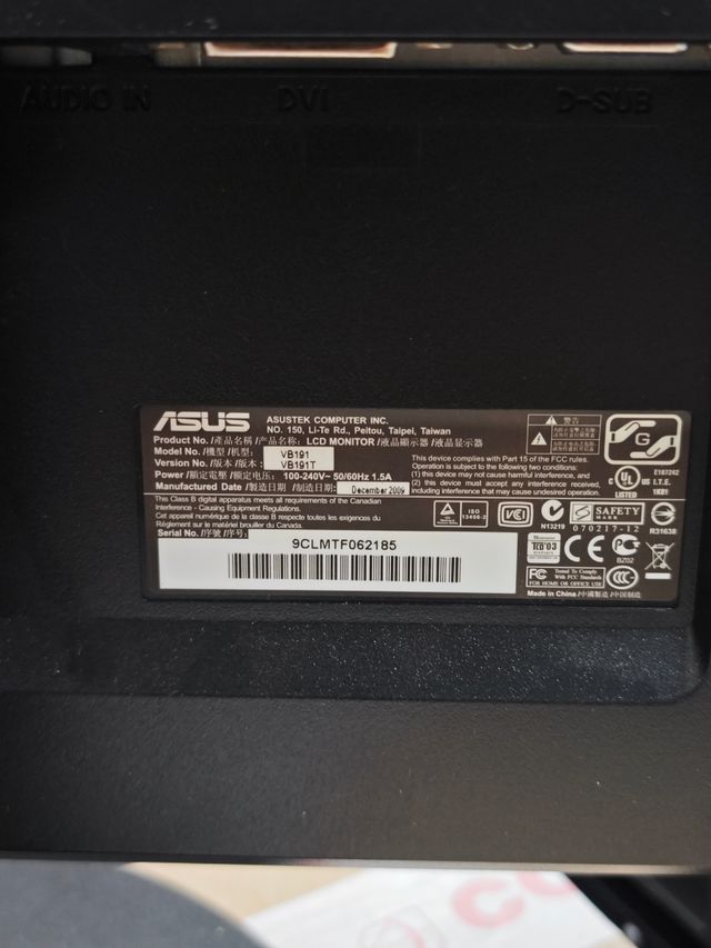 Monitor ASUS LCD VB191T