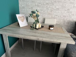 Mesa salon extensible gris - madera