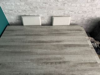 Mesa salon extensible gris - madera
