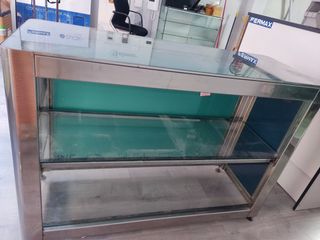 Mostrador con espejo acero