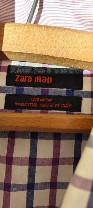 Camisa cuadros Zara hombre