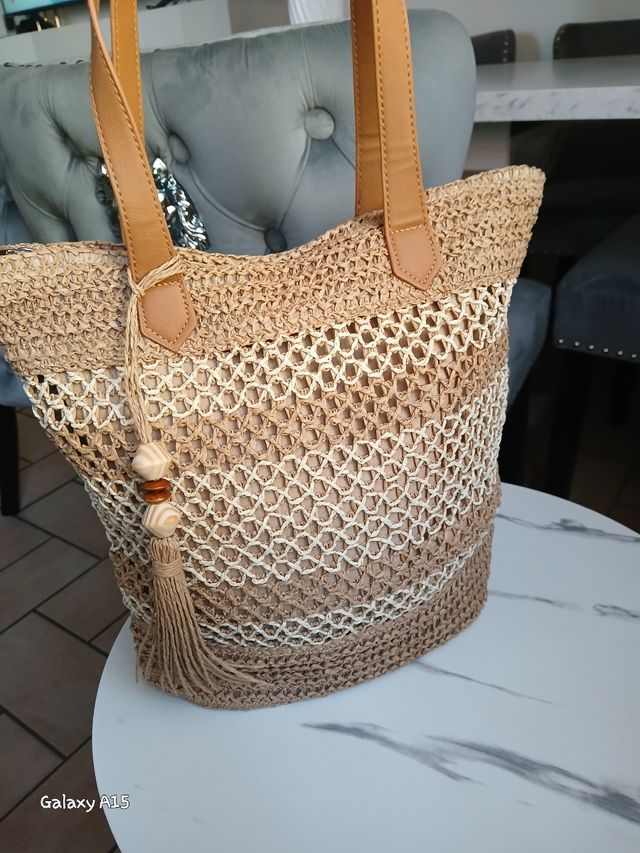 Borsa spiaggia estiva beige
