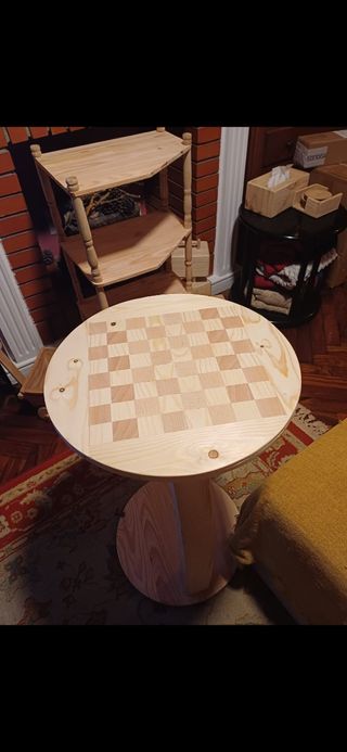 Mesa ajedrez madera -  Auxiliar