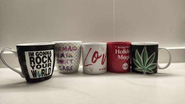 5 tazas de cerámica
