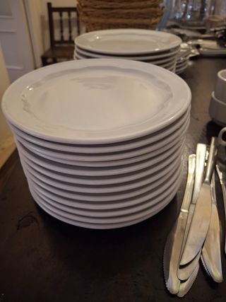 24 tazas + 24 platos porcelana