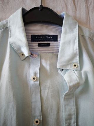 Camisa Zara verano celeste
