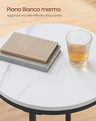 Tavolino Rotondo a 2 Ripiani, Comodino, Piano di T