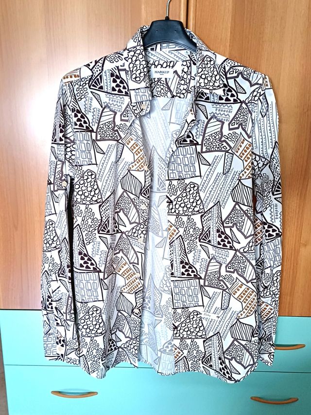 Camicia MARKUP astratta avorio