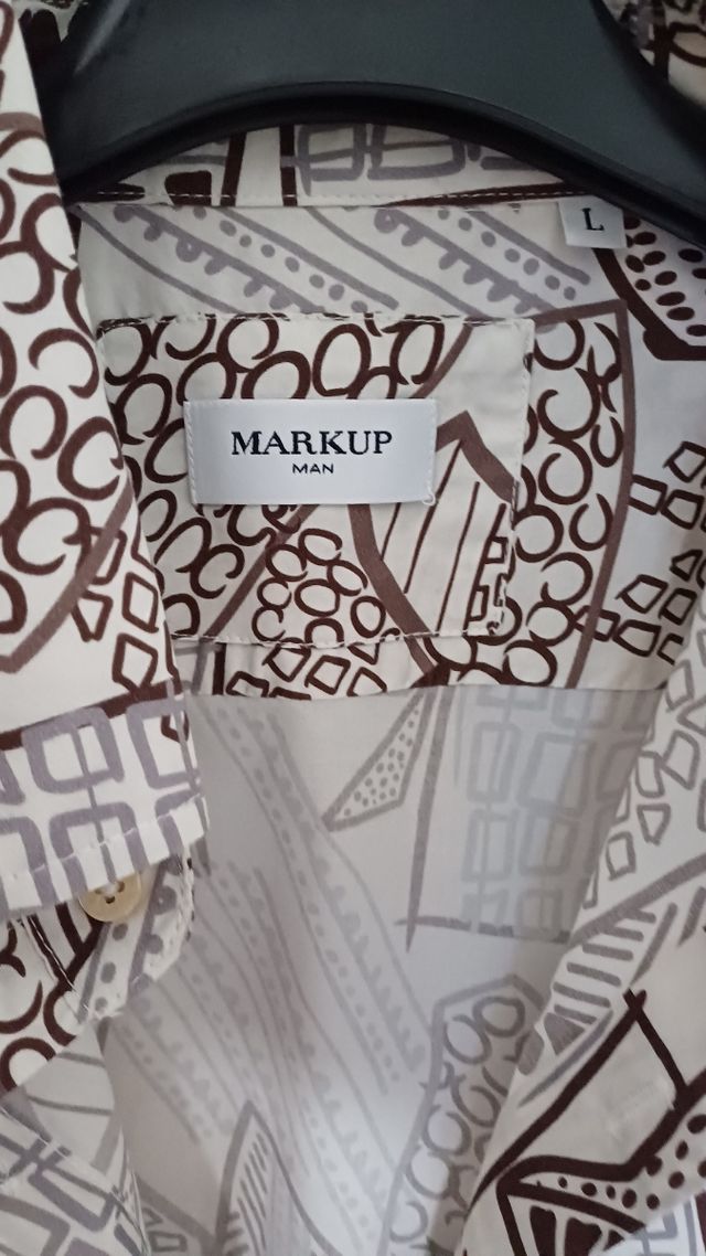 Camicia MARKUP astratta avorio