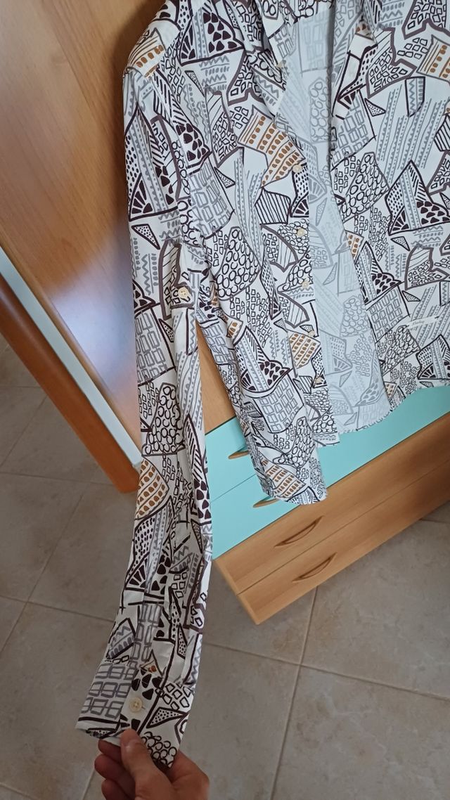 Camicia MARKUP astratta avorio