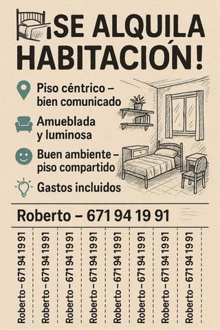 Habitación amueblada céntrica