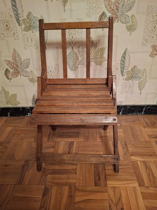 Silla plegable madera marrón