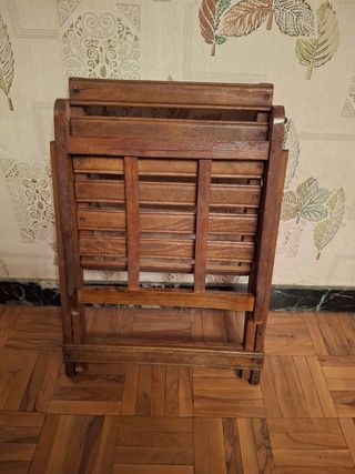 Silla plegable madera marrón