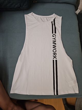 Nuevo Camiseta tirantes Gym Mujer M - Blanca