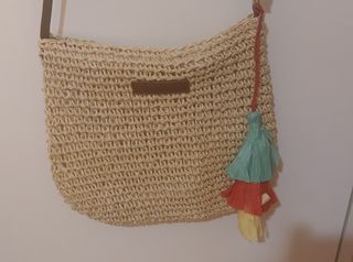 Bolso rafia beige 