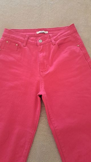 Vaqueros rosa mujer