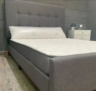 Cama Matrimonio Gris - Colchón