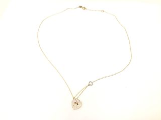 gargantilla oro 18k con piedra con circonita 22cm