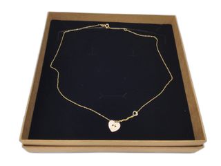 gargantilla oro 18k con piedra con circonita 22cm