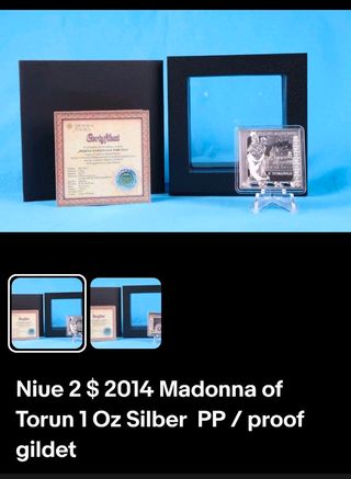 Moneda Niue 2$ 2014 Madonna de Toruń