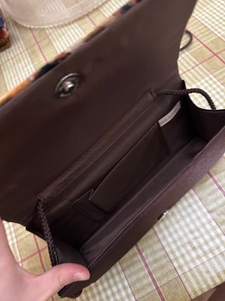Bolso bandolera marrón multicolor