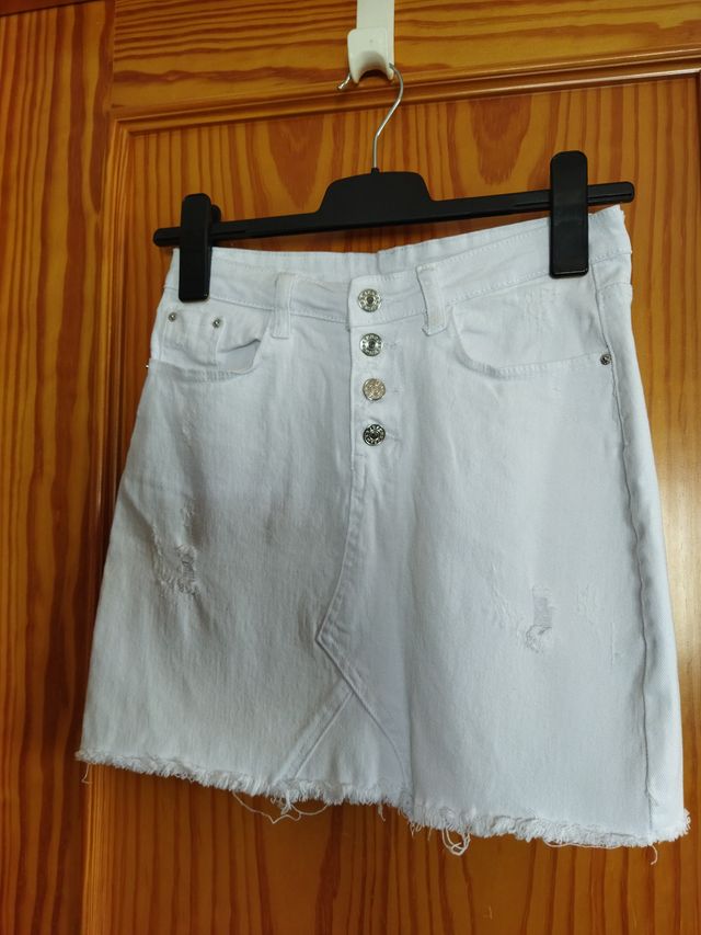 Falda Vaquera Blanca