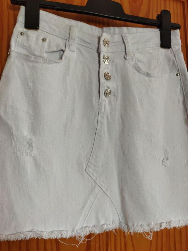 Falda Vaquera Blanca