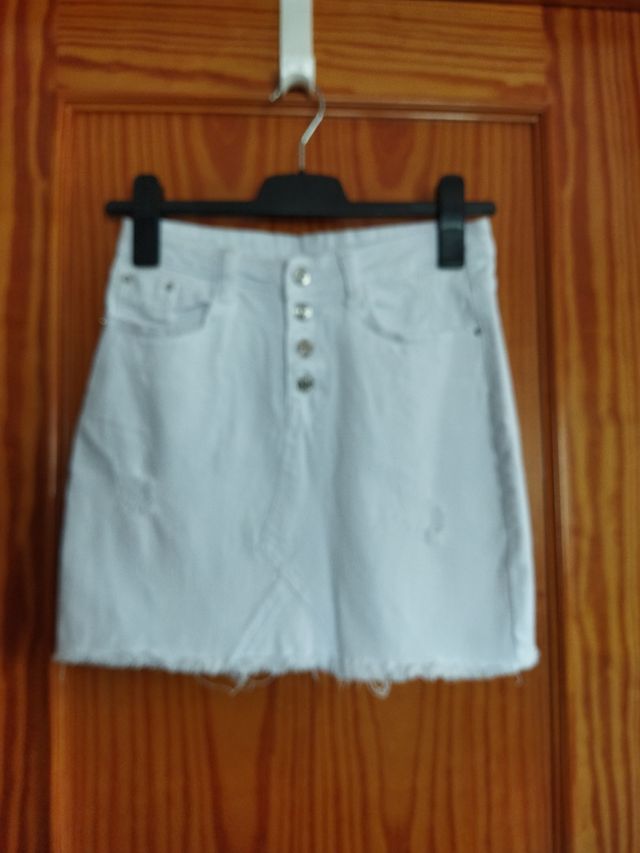 Falda Vaquera Blanca