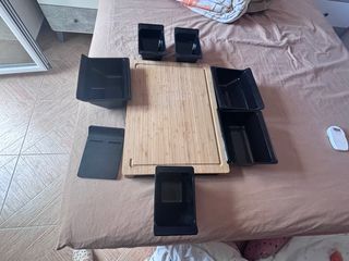 Tabla bambú + 7 recipientes