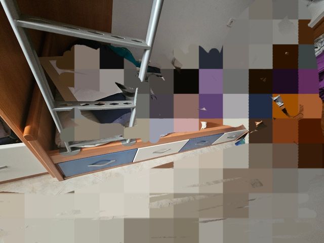 Litera infantil con armario y 6 cajones 