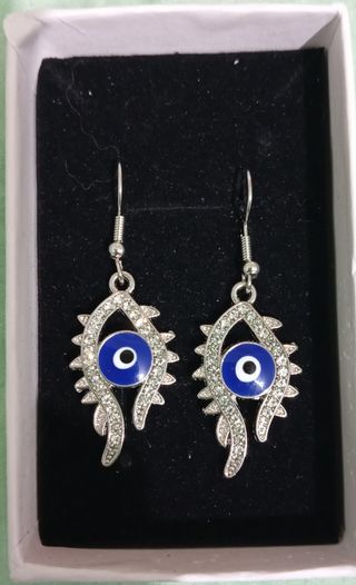 Pendientes ojo turco plata