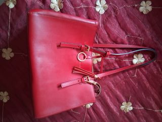 Borsa a mano in pelle rossa