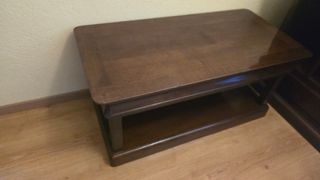 MESA DE CENTRO MADERA MACIZA CON CAJONES OCULTOS