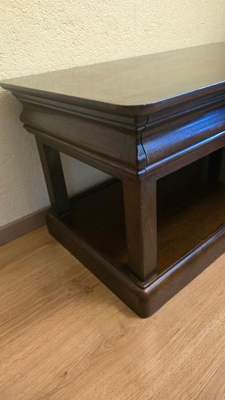 MESA DE CENTRO MADERA MACIZA CON CAJONES OCULTOS