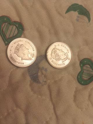 Monedas antiguas Gibraltar y Canadá
