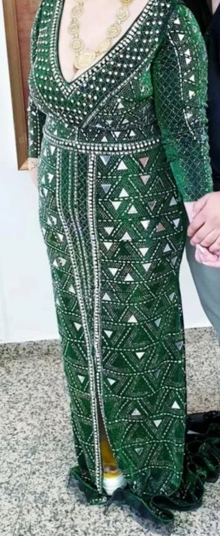 Vestido fiesta largo verde