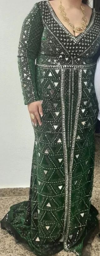 Vestido fiesta largo verde