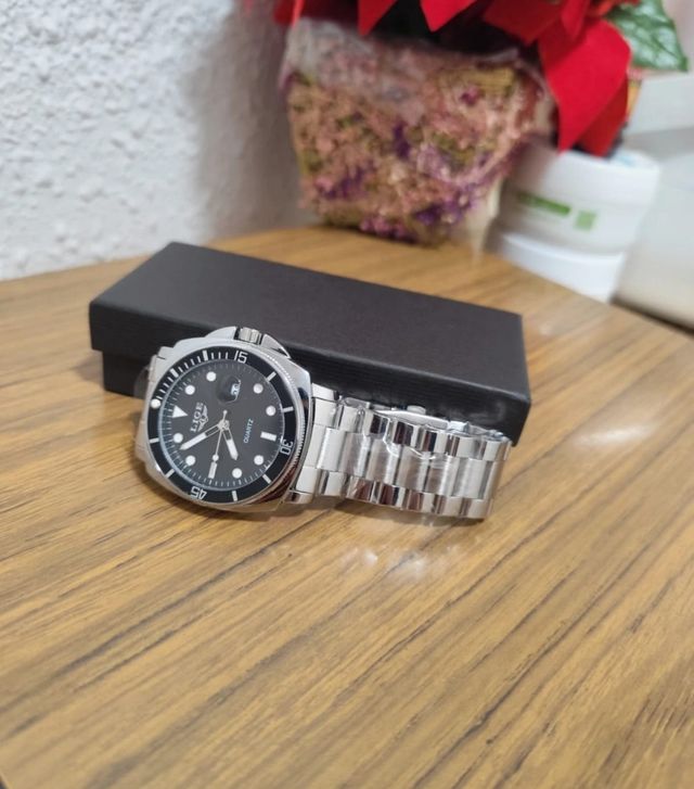 Reloj LIGE Hombre - Negro y Plata