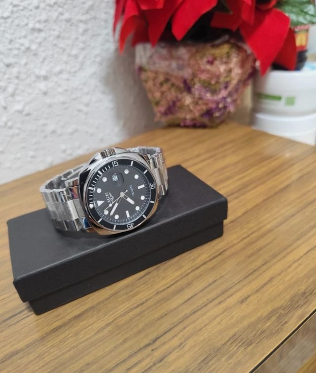 Reloj LIGE Hombre - Negro y Plata