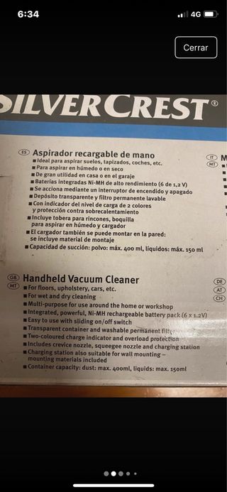 Aspirador SilverCrest inalámbrico