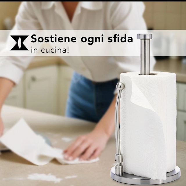 Portarotolo carta cucina inox