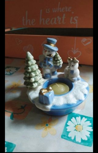 Portacandela Natale in ceramica 
