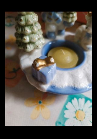 Portacandela Natale in ceramica 