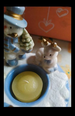 Portacandela Natale in ceramica 