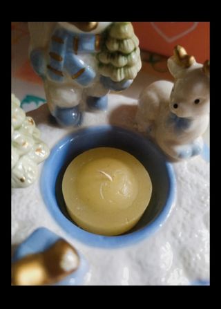 Portacandela Natale in ceramica 