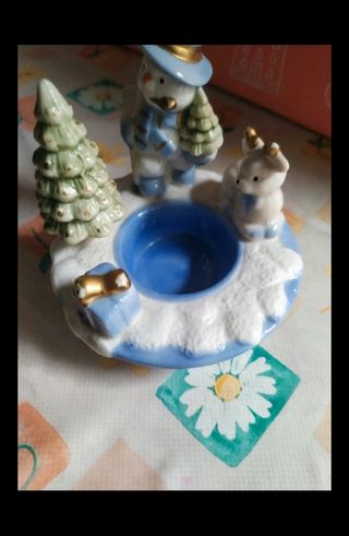 Portacandela Natale in ceramica 