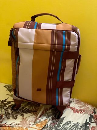 Maleta viaje marrón multicolor
