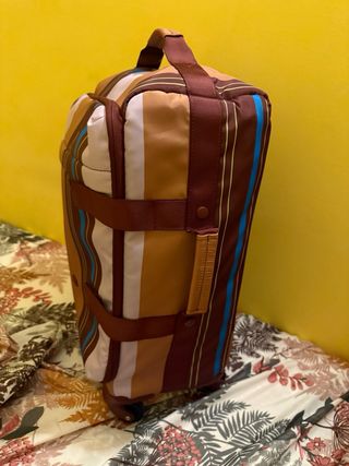 Maleta viaje marrón multicolor