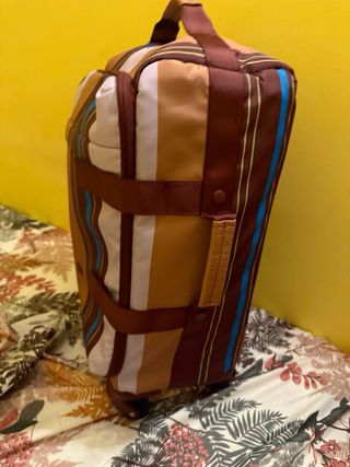 Maleta viaje marrón multicolor
